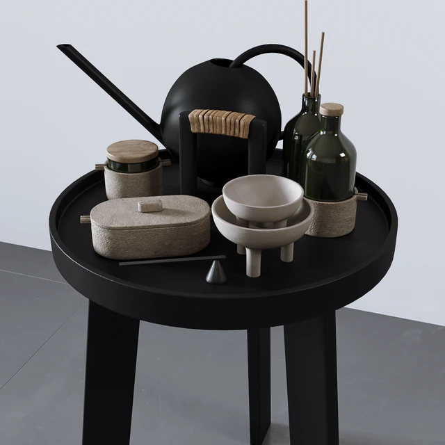 Set with basket, bathrobe and bathroom accessories — Descargar