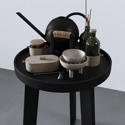 Set with basket, bathrobe and bathroom accessories — Ver 2