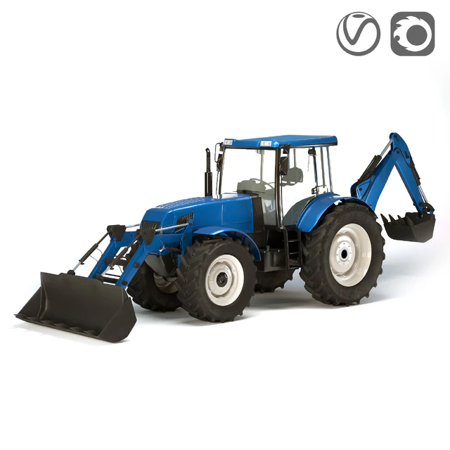 Tractor low/middle/high poly rigged — Скачать