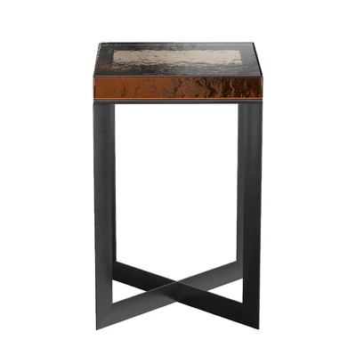 Lennie Amber Cast Glass End Table — Вид 3