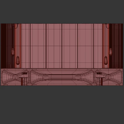 Wall composition Bedroom Headboard 002 — Ver 2