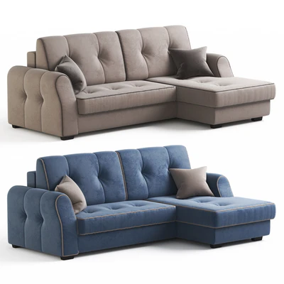 Corner sofa bed Oscar from Hoff. Beige and blue upholstery options. — Ver 1