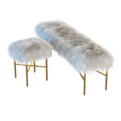 Mongolian Lamb chair and bench — Ver 1