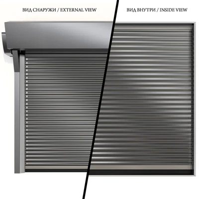 Metal industrial high speed door with horizontal transparent lamellas — Ver 3