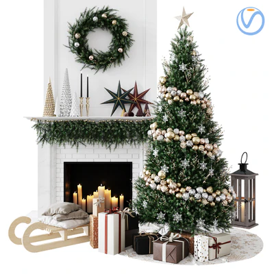 Christmas Decorative set sk 1 (Vray) — Вид 1