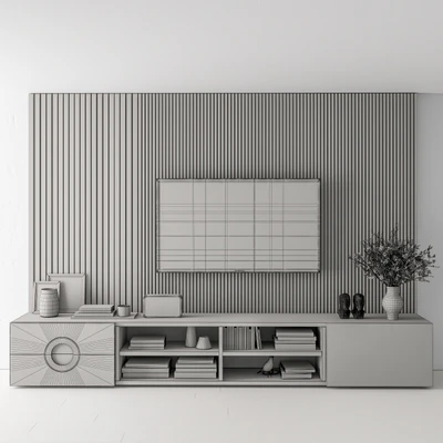 TV Wall Stone and Wood - Set 16 — View 3
