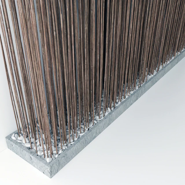 Screen long wood thin dry branch pebble n2 / Ширма длинная из тонких сухих веток №2 — Скачать