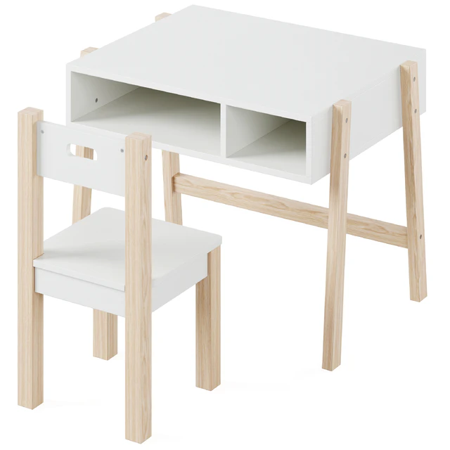 Wooden children's table and chair Belfy by Sklum — Descargar