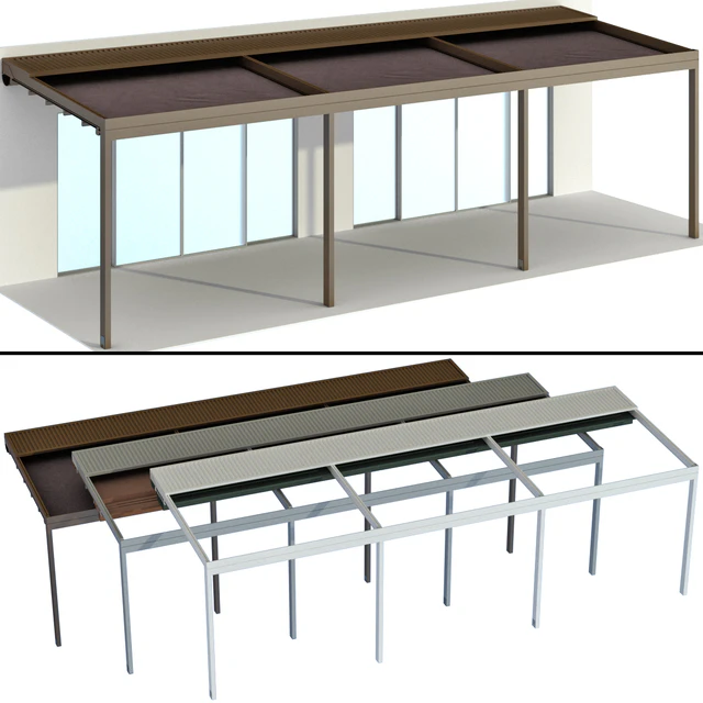 Металлическая пергола беседка навес с брезентом / Metal pergola gazebo canopy with awning — Скачать