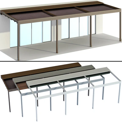 Металлическая пергола беседка навес с брезентом / Metal pergola gazebo canopy with awning — Вид 1