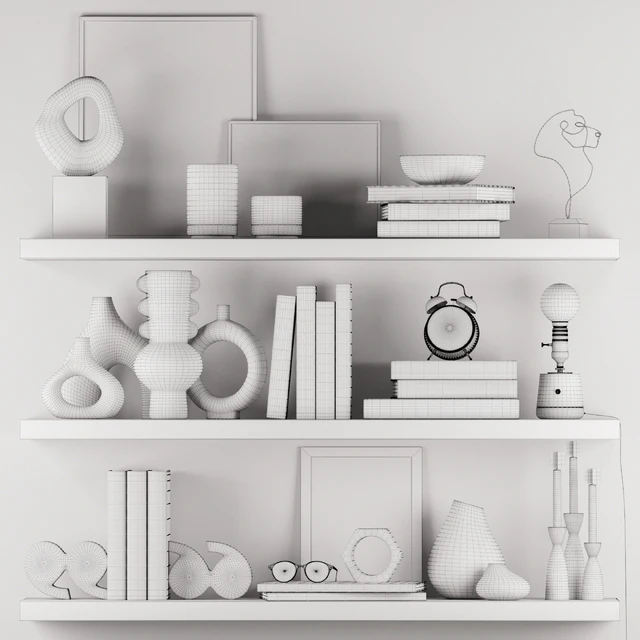 Decorative Set 017 With Classic Alarm Clock And Edison Lamp — Descargar