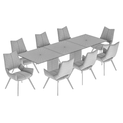 Dining chair BC1241 and table Meteor 180 — Ver 3