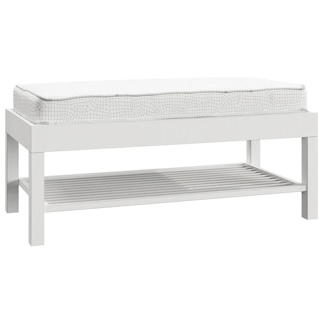 Lucy Mango Wood & Steel Storage Bench — Descargar