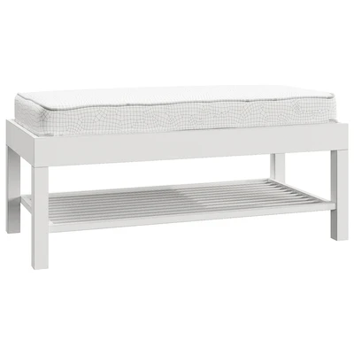 Lucy Mango Wood & Steel Storage Bench — Ver 2