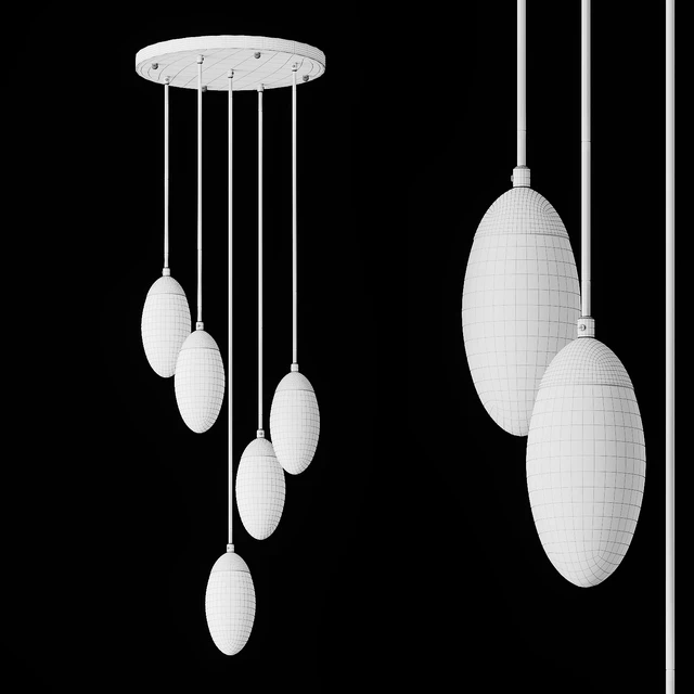 Glass pendant light combination FIERA 5 — Download