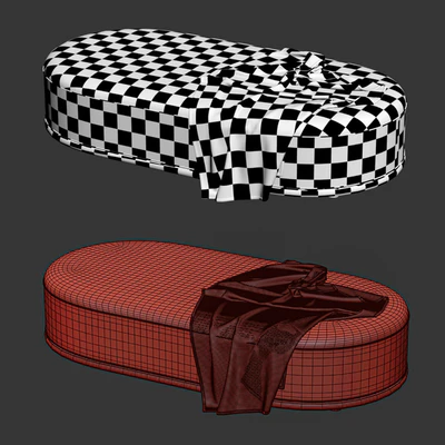 Oval fabric pouf bed — Вид 2