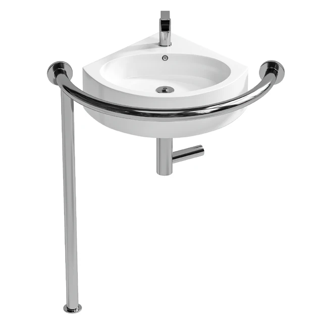 Sink DS IF35 corner 450x400x120 mm with handrail (right) and DS3 mixer Equipment for the disabled — Descargar