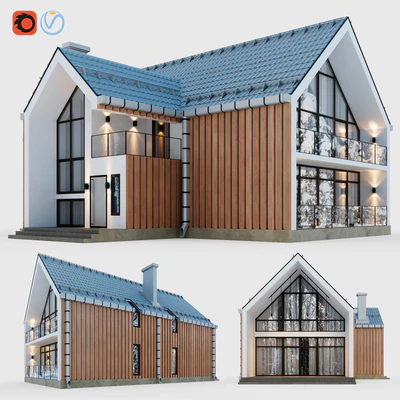 Barnhouse with terraces and balconies — Ver 1