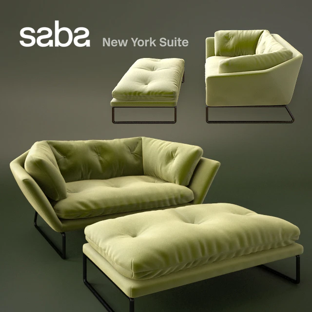 New York Suite by Saba Italia - 1 Seater & Ottoman — Скачать