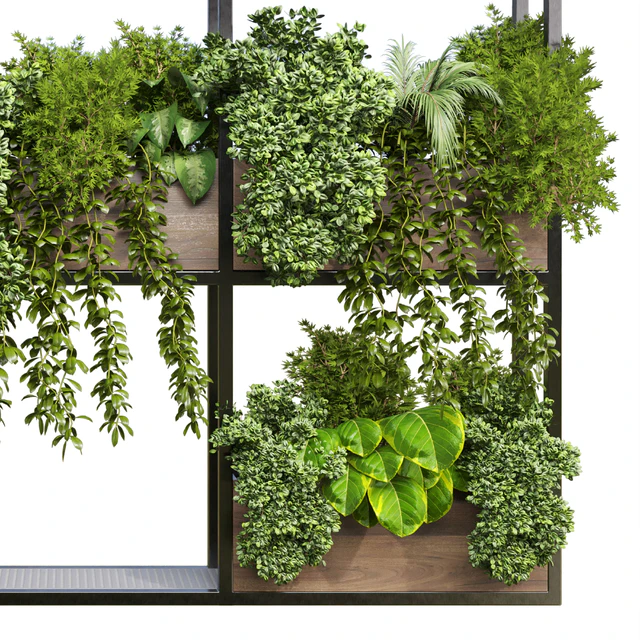 collection Outdoor plants hanging pot wood bax vase 07 — Descargar