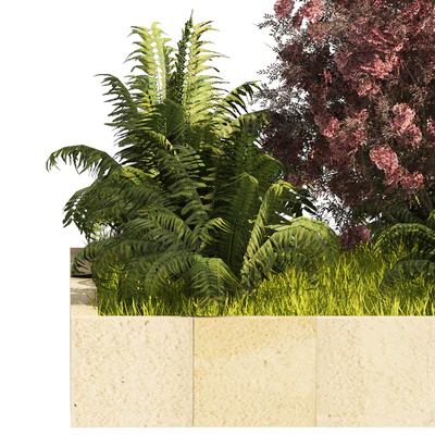 Garden border plant set, low poly — Ver 3