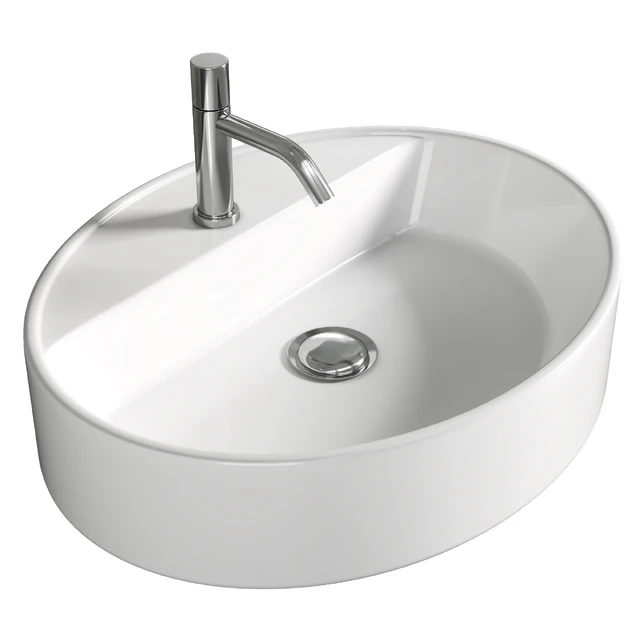 Lavabo da appoggio con foro rubinetto Londra ovale 50 Olympia — Скачать