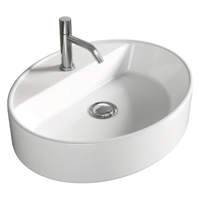 Lavabo da appoggio con foro rubinetto Londra ovale 50 Olympia — Вид 1