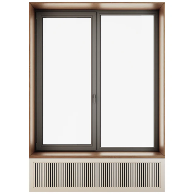 Plastic window with wooden slope — Descargar