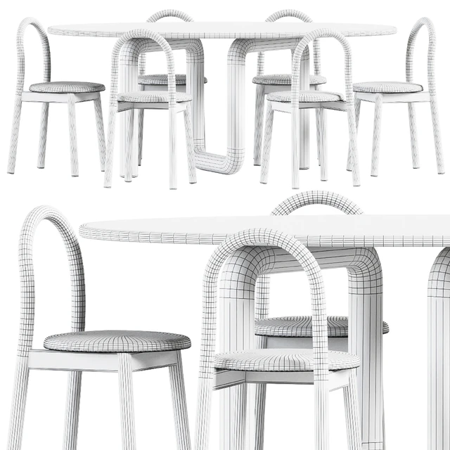 Oval Mono Table by Objects & Ideas and Bobby Upholstered Chair by DesignByThem — Download