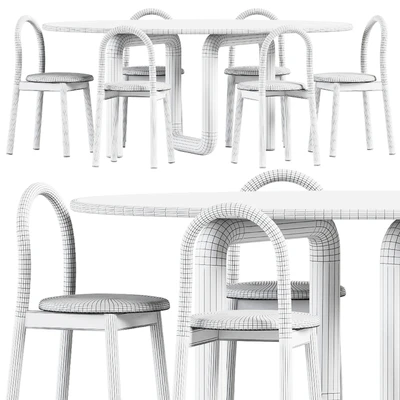 Oval Mono Table by Objects & Ideas and Bobby Upholstered Chair by DesignByThem — View 2