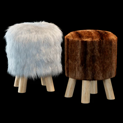 Faux Fur Stool — Ver 1