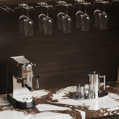 Hidden Cabinet Coffee Bar Station — Ver 2