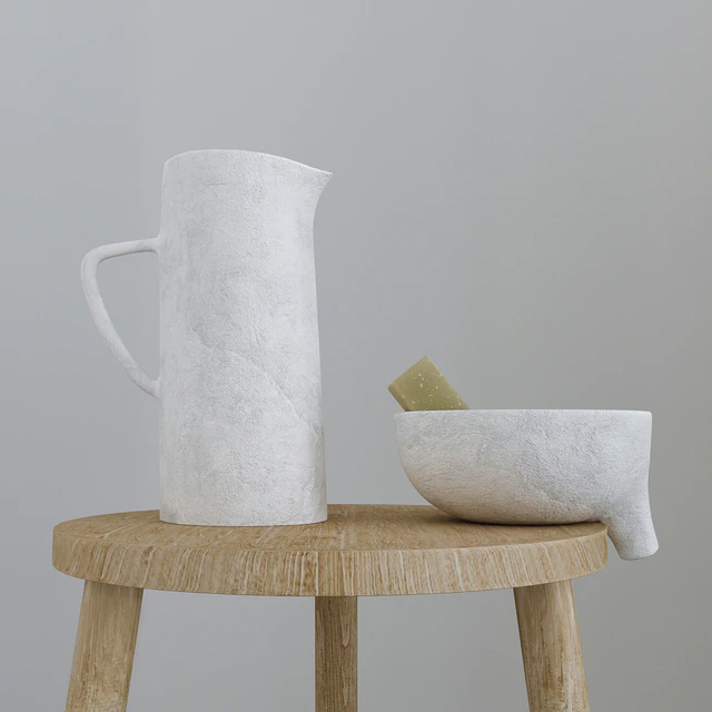 Set with Folding screen, baskets and decorative stairs — Descargar