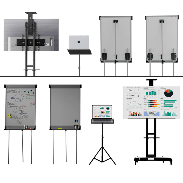 Office presentation set 1// Macbook air 2022 / OLED65CXRLA LG CX 65 4K Smart OLED/Marker board magnetic partition flipchart — Descargar