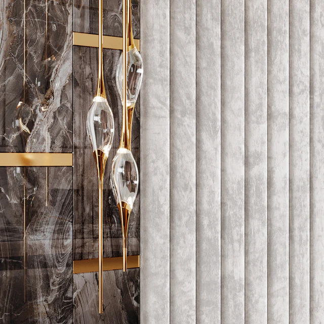 Изголовье Rex Marble коричневый и бежевых тканевых панелей — Скачать
