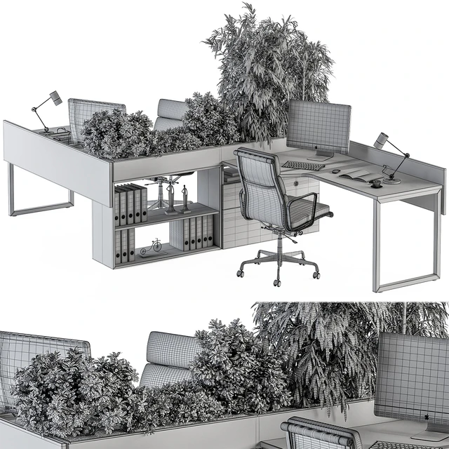 Employee Set - Office Furniture 348 — Descargar