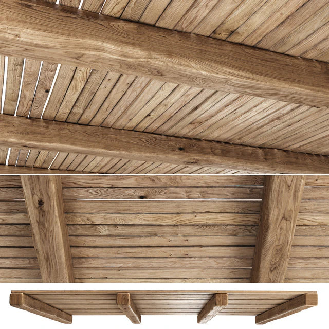 Wooden Ceiling V4 / Straight wooden ceiling — Descargar