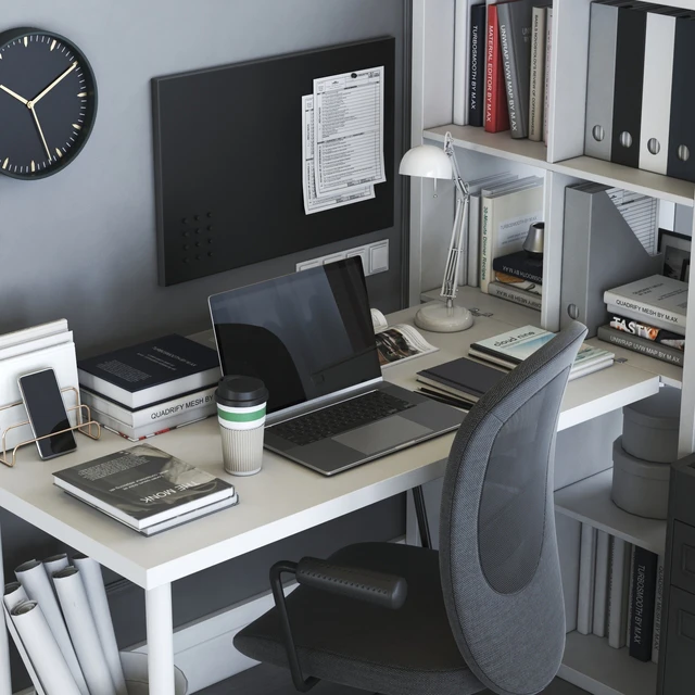 IKEA KALLAX office workplace with FLINTAN chair — Descargar