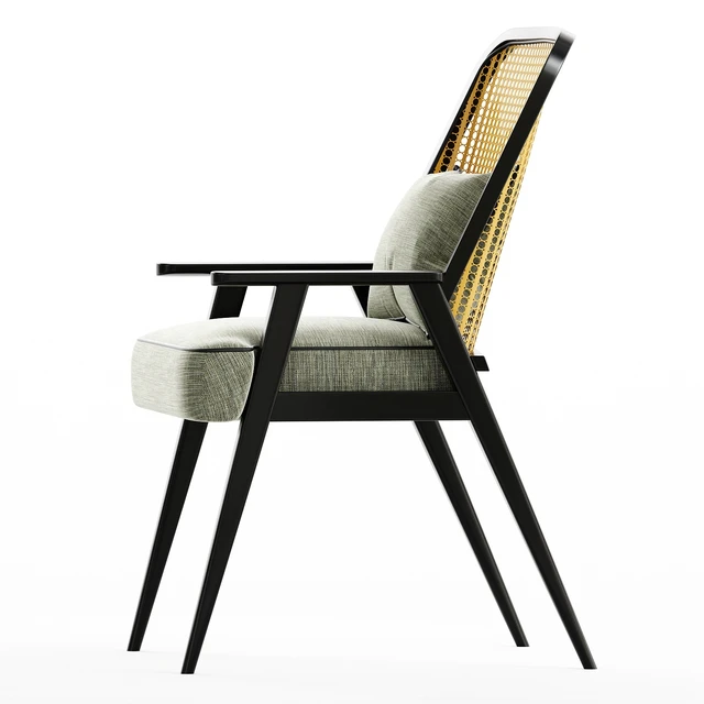 Upholstered Cane Back Armchair — Descargar