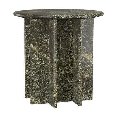 PASAR ROUND GREEN MARBLE SIDE TABLE — Ver 3