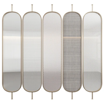 Decorative partition with embossed glass — Ver 2