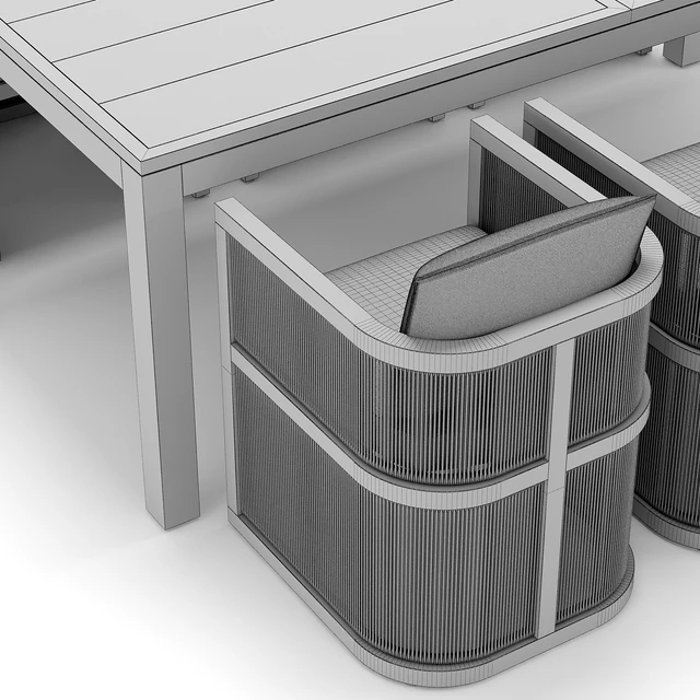 RH Outdoor Capri restangular table and chair — Скачать