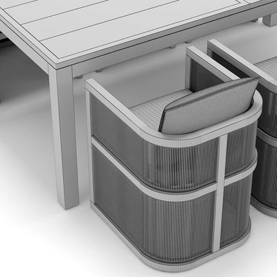 RH Outdoor Capri restangular table and chair — Вид 3