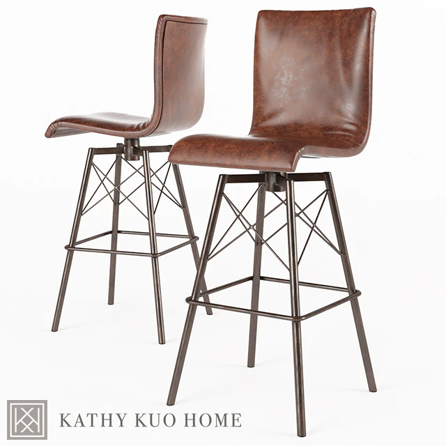 Crenshaw Industrial Loft Iron Leather Bar Stool — Descargar