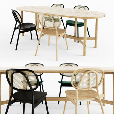 Cane Chair & Arch table-Y base — Вид 1
