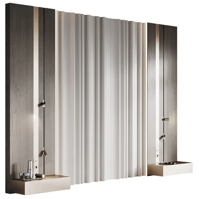 Headboard with wall moldings — download