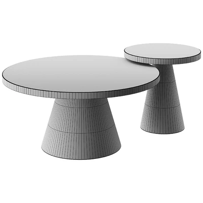 SALONTAFEL LEEDS ROND - ZWART KERAMIEK COFFEE AND SIDE TABLE — Ver 3