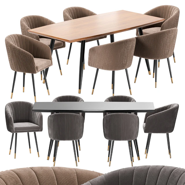LM-7305 Dining Chair and Curve Table — Descargar