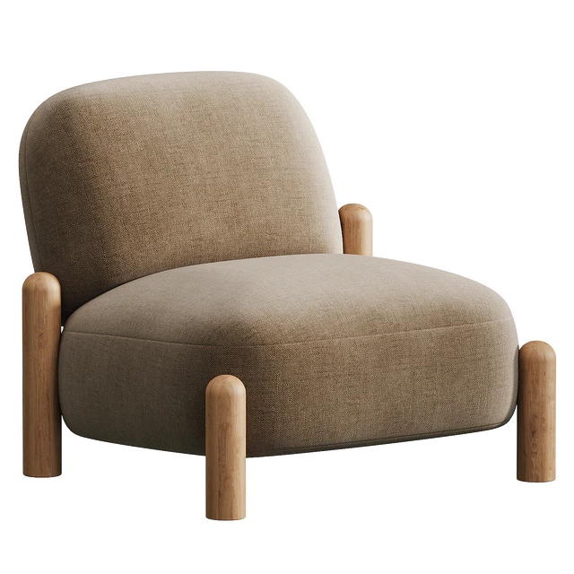Armchair with chenille upholstery Boldi — Descargar