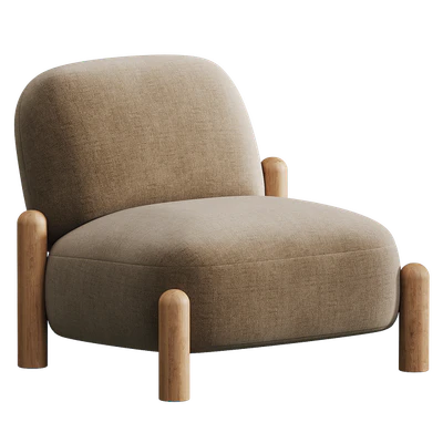 Armchair with chenille upholstery Boldi — Ver 3